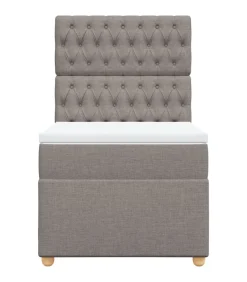 Boxspring met matras stof taupe 100x200 cm Bedden
