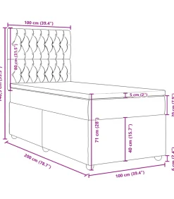 Boxspring met matras stof taupe 100x200 cm Bedden