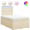 Best Boxspring met matras stof crèmekleurig 120x190 cm Bedden