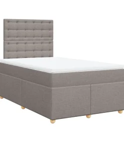 Clearance Boxspring met matras stof taupe 120x190 cm Bedden
