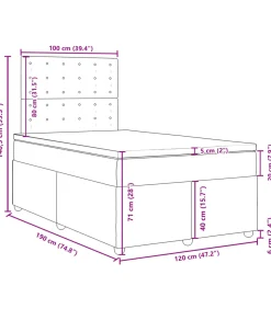Clearance Boxspring met matras stof taupe 120x190 cm Bedden