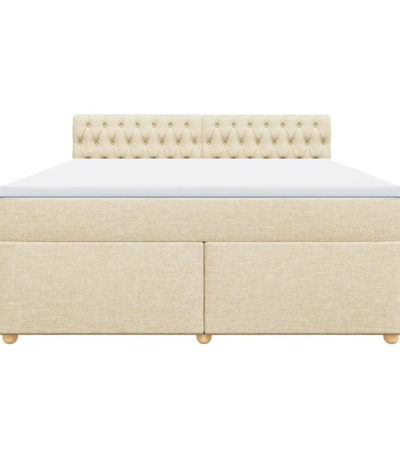 New Boxspring met matras stof crèmekleurig 180x200 cm Bedden