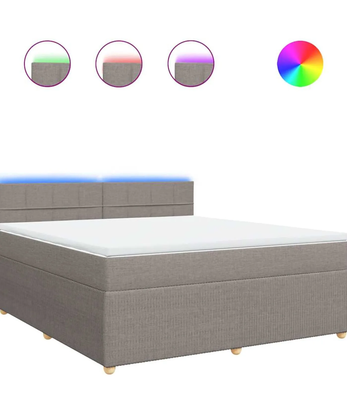 Clearance Boxspring met matras stof taupe 180x200 cm Bedden