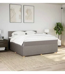 Clearance Boxspring met matras stof taupe 180x200 cm Bedden