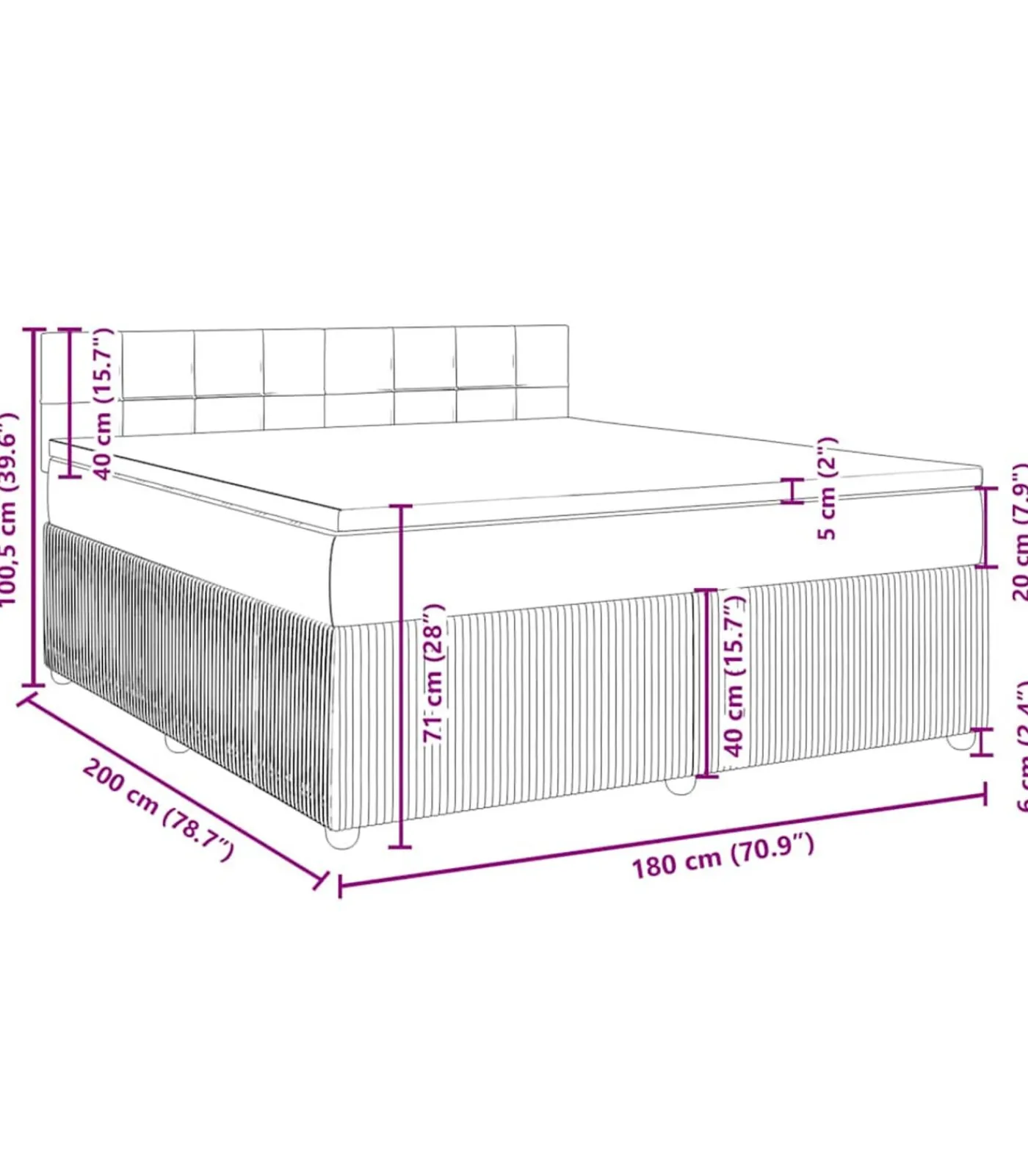 Clearance Boxspring met matras stof taupe 180x200 cm Bedden