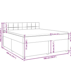 New Boxspring met matras stof crèmekleurig 180x200 cm Bedden