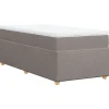 Boxspring met matras stof taupe 100x200 cm Bedden