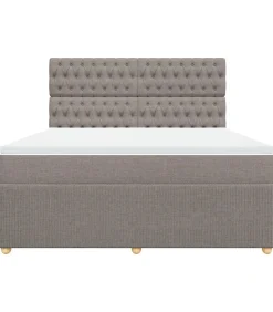 Outlet Boxspring met matras stof taupe 180x200 cm Bedden