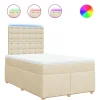 Outlet Boxspring met matras stof crèmekleurig 120x190 cm Bedden