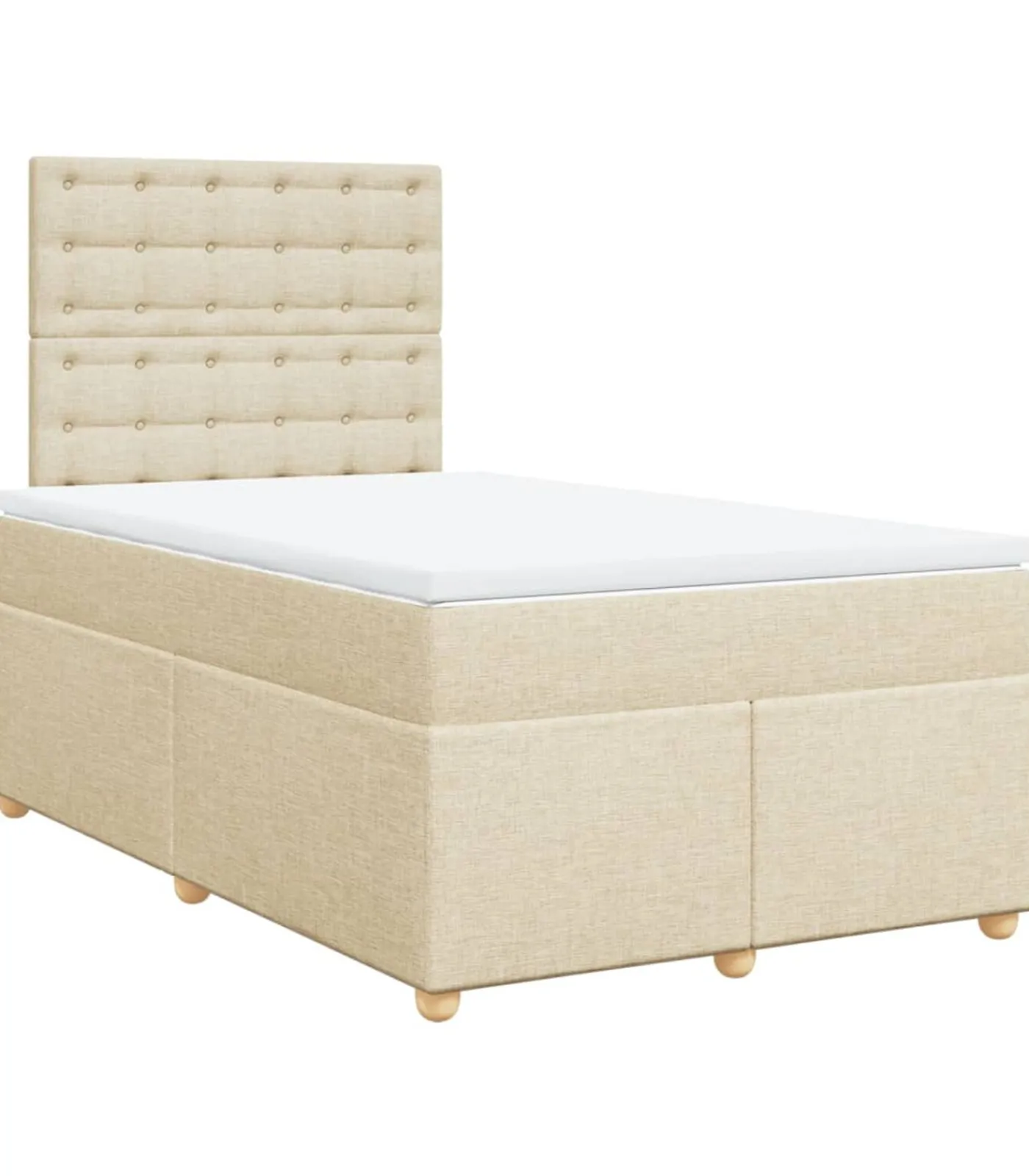 Outlet Boxspring met matras stof crèmekleurig 120x190 cm Bedden