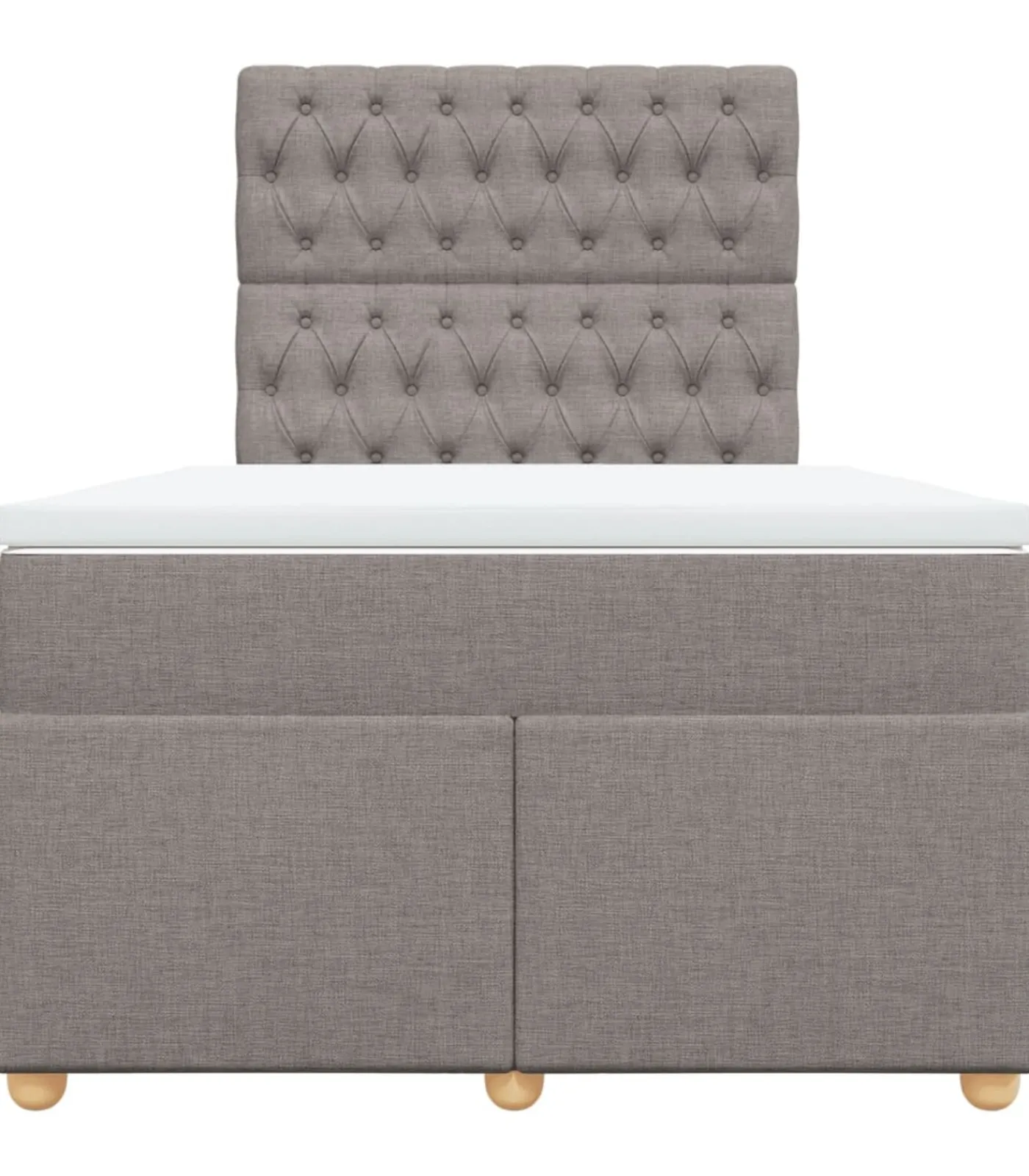 Hot Boxspring met matras stof taupe 120x190 cm Bedden