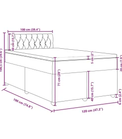New Boxspring met matras stof crèmekleurig 120x190 cm Bedden