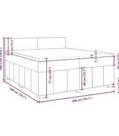 Hot Boxspring met matras stof taupe 200x200 cm Bedden