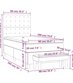 Sale Boxspring met matras stof crèmekleurig 90x190 cm Bedden