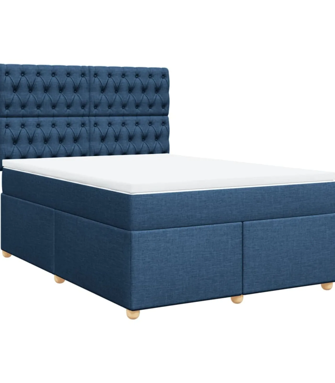 Outlet Boxspring met matras stof blauw 140x200 cm Bedden