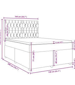 Outlet Boxspring met matras stof blauw 140x200 cm Bedden