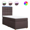 Outlet Boxspring met matras stof donkerbruin 90x200 cm Bedden