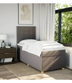 Discount Boxspring met matras stof taupe 100x200 cm Bedden