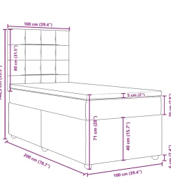 Discount Boxspring met matras stof taupe 100x200 cm Bedden