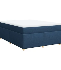 Online Boxspring met matras stof blauw 140x200 cm Bedden