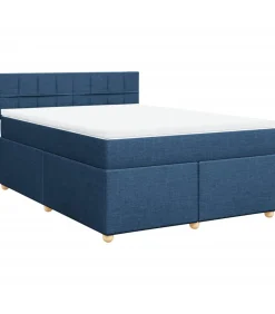 Outlet Boxspring met matras stof blauw 140x200 cm Bedden