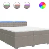 Discount Boxspring met matras stof taupe 200x200 cm Bedden