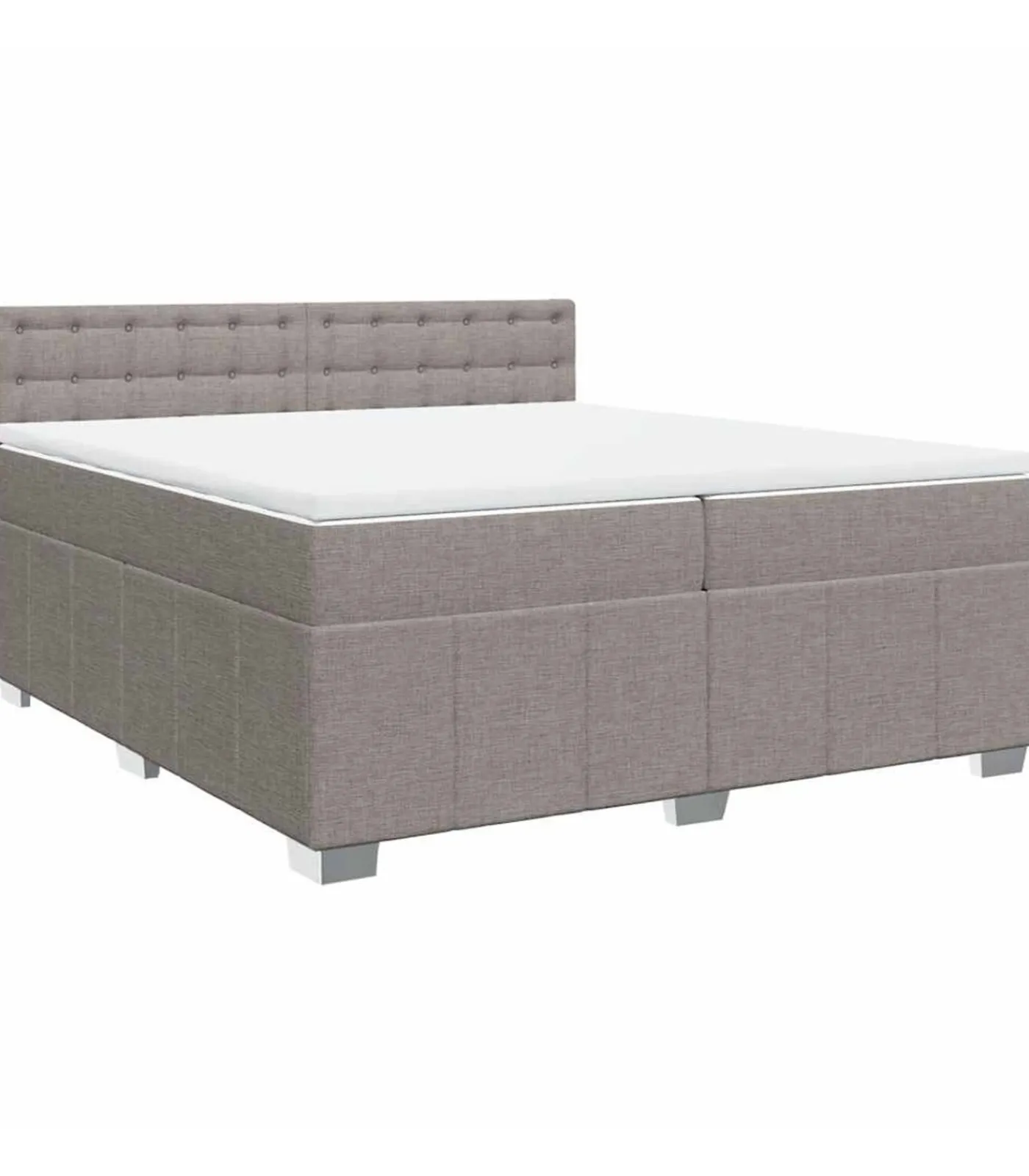 Discount Boxspring met matras stof taupe 200x200 cm Bedden
