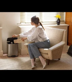 Discount Bo Pedaalemmer, 12 liter, stil sluitend, kunststof binnenemmer - Matt Steel Fingerprint Proof Manden En Bakken