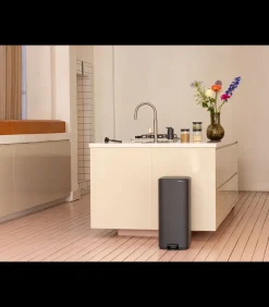 Sale Bo Pedaalemmer, 30 liter, stil sluitend, kunststof binnenemmer - Mineral Infinite Grey Manden En Bakken