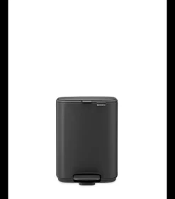 Hot Bo Pedaalemmer, 4 liter, stil sluitend, kunststof binnenemmer - Mineral Infinite Grey Manden En Bakken