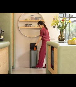 Best Bo Pedaalemmer, 30 liter, stil sluitend, kunststof binnenemmer - Platinum Manden En Bakken