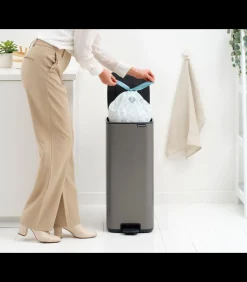 Best Bo Pedaalemmer, 30 liter, stil sluitend, kunststof binnenemmer - Platinum Manden En Bakken