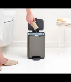 Online Bo Pedaalemmer, 4 liter, stil sluitend, kunststof binnenemmer - Platinum Manden En Bakken