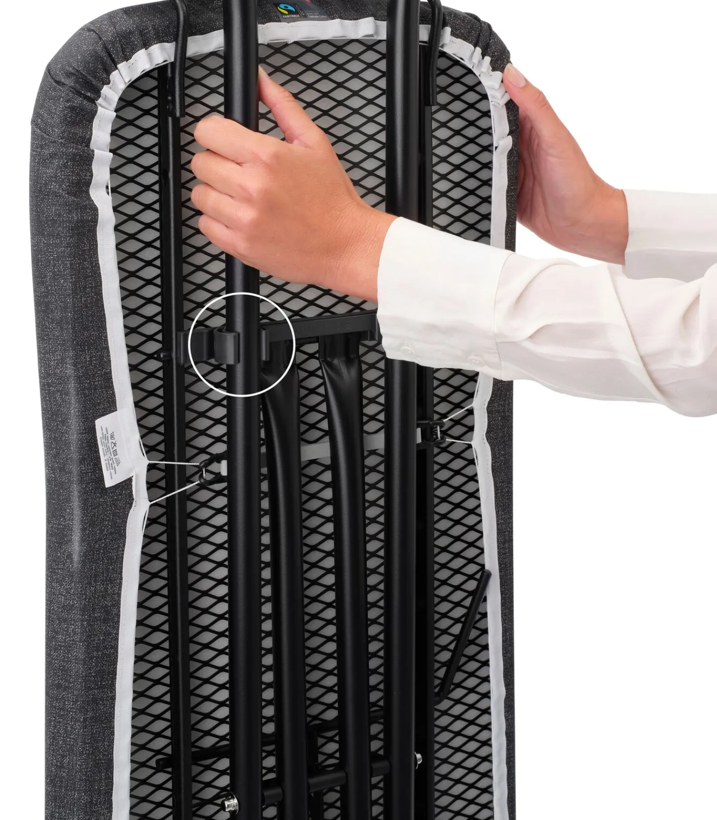 Clearance Strijkplank B, 124x38 cm, solide stoomunithouder - Denim Grey Wassen & Strijken