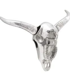 Bullschedel Zilver 49 x 10 x 36 cm Aluminium Decoratie