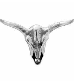 Bullschedel Zilver 49 x 10 x 36 cm Aluminium Decoratie