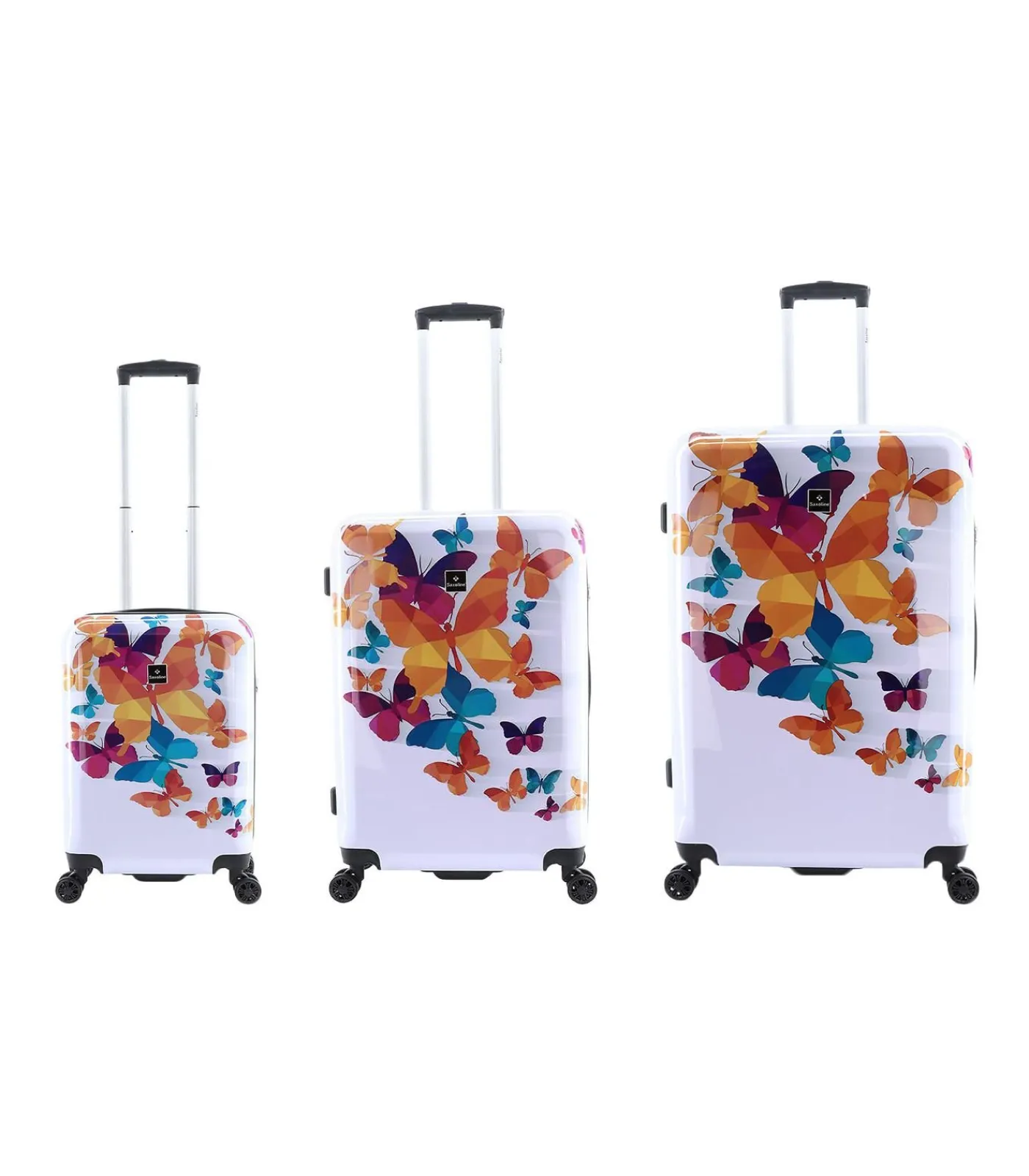 Hot Butterfly Fun Reiskofferset 55/67/76 cm (S/M/L) 8 wielen Trolleys