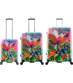 Discount Butterfly Nature Reiskofferset 55/67/77 cm (S/M/L) 8 wielen Trolleys