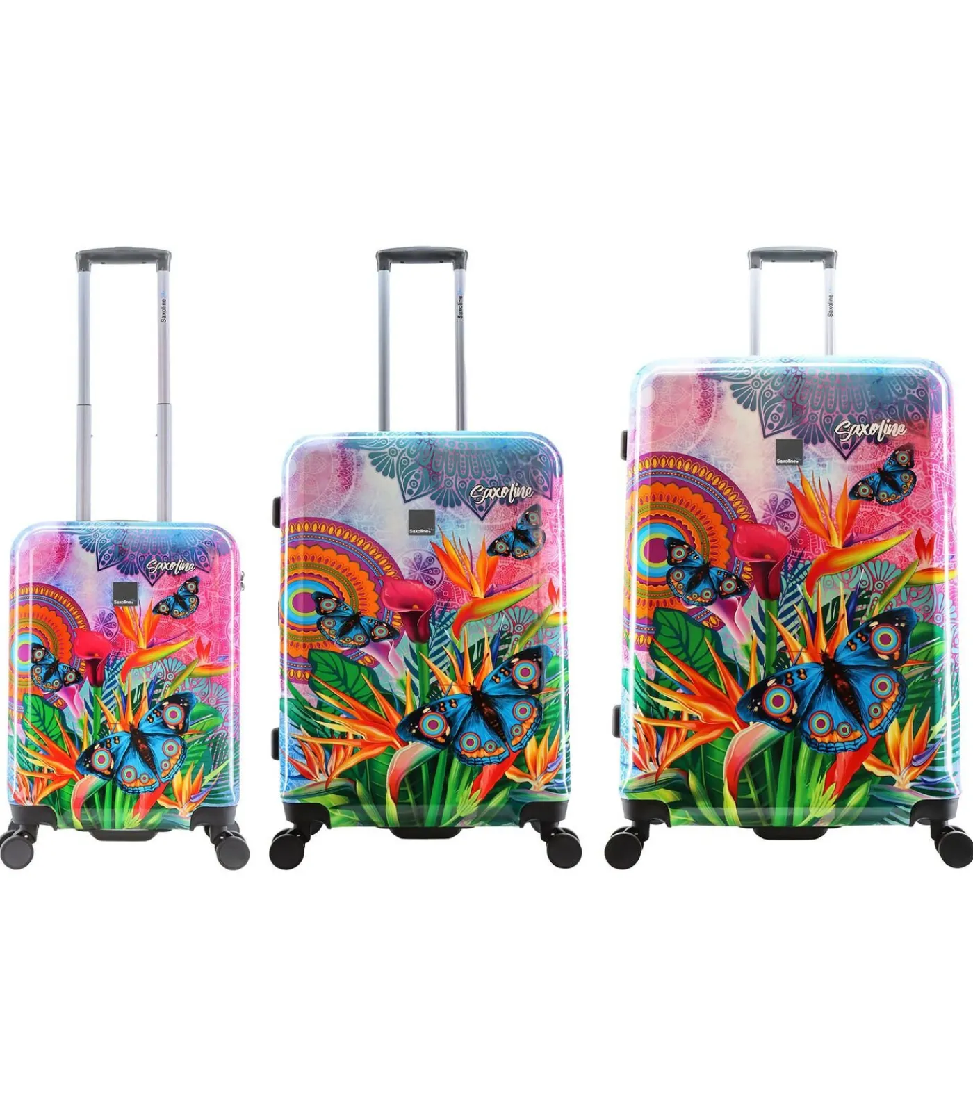 Discount Butterfly Nature Reiskofferset 55/67/77 cm (S/M/L) 8 wielen Trolleys