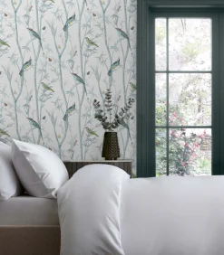 Chinoiserie Bird Trail Blauw 10mx52cm Wanddecoratie