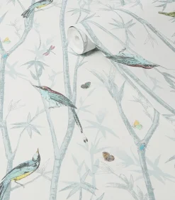 Chinoiserie Bird Trail Blauw 10mx52cm Wanddecoratie