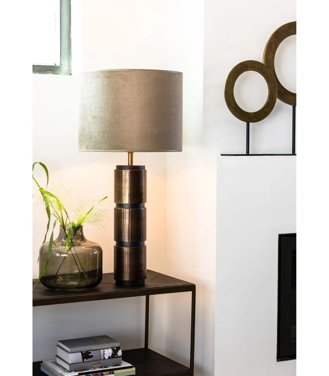 Sale Cilinder Lampenkap Gemstone - Brons - Ø40x30cm Lampenkappen