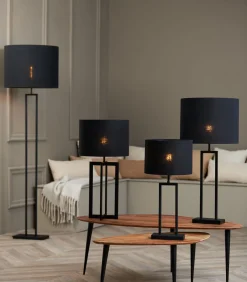 Cilinder lampenkap Livigno - Zwart - Ø40x30cm Lampenkappen