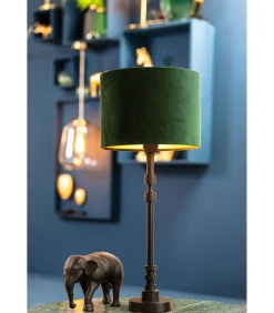 Best Cilinder Lampenkap Velours - Dutch Green - Ø30x21cm Lampenkappen