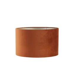 Discount Cilinder Lampenkap Velours - Terra - Ø35x21cm Lampenkappen