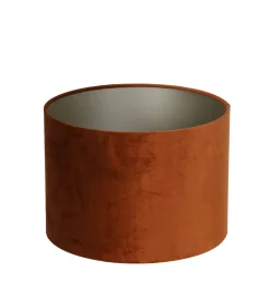 Discount Cilinder Lampenkap Velours - Terra - Ø35x21cm Lampenkappen