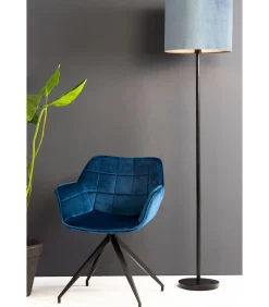 Online Cilinder Lampenkap Velours - Petrol Blue - Ø40x30cm Lampenkappen