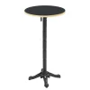 Hot 60cm ronde hoge tafel met kantelbaar zwart/gouden blad en zwart Tuinmeubelen