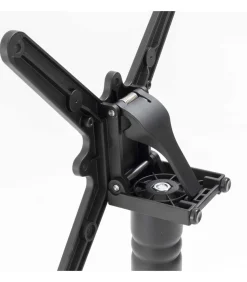 Discount 60cm ronde hoge tafel met kantelbaar wit/zilveren blad en zwarte poten Tuinmeubelen