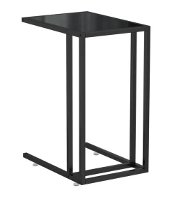 Outlet Computer bijzettafel 50x35x65 cm gehard glas zwart Tafels